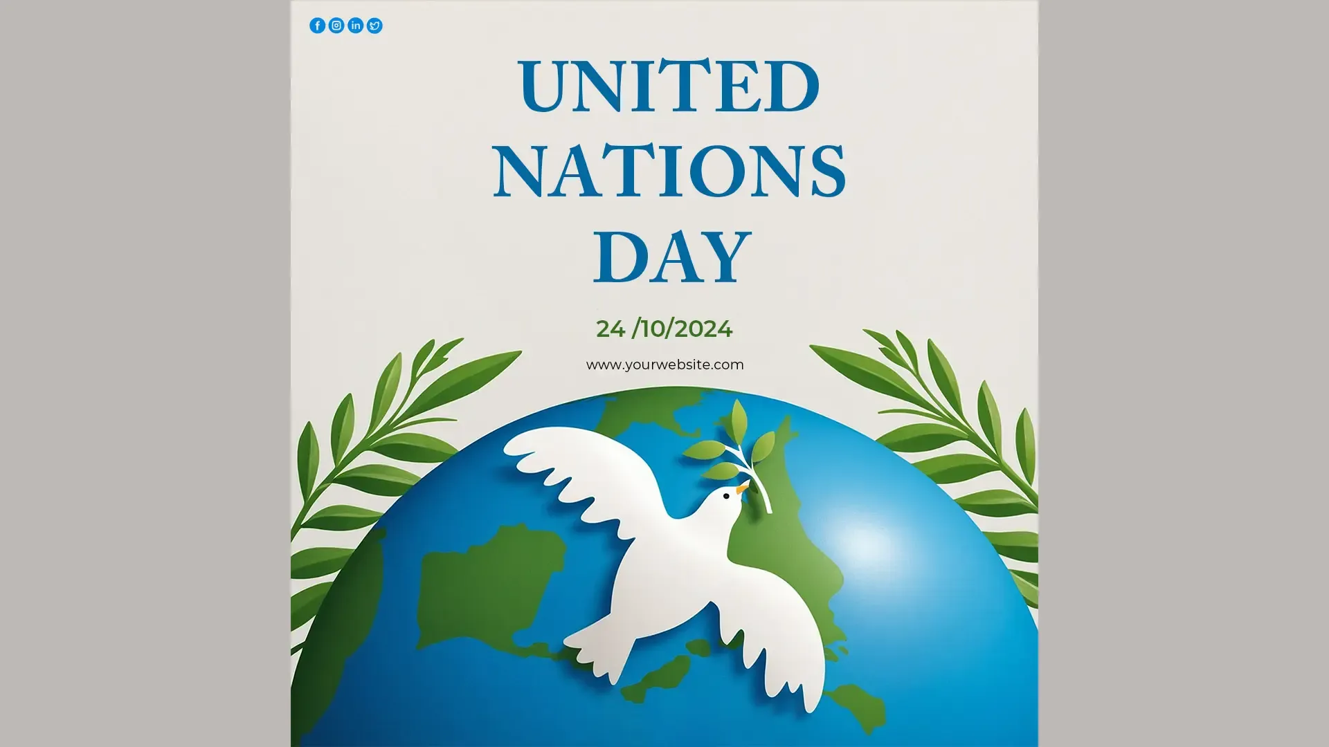 Green Earth United Nations Day Template for Instagram Post image